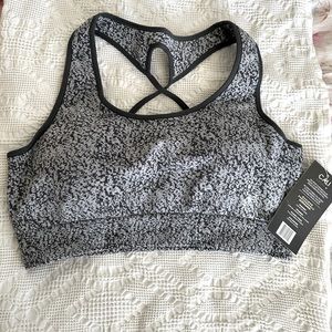 NWT. Cali Sports  athletic bra, grey charcoal size 1X
